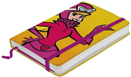 CADERNETA DE ANOTAÇÃO HANNA BARBERA WACKY RACE PENELOPE FUNDO AMARELO URBAN 21X14 CM