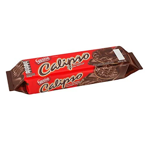 BISCOITO COBERTURA CHOCOLATE AO LEITE NESTLÉ CALIPSO PACOTE 130G