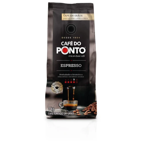 CAFÉ TORRADO EM GRÃOS EXPRESSO FORTE E ENCORPADO DO PONTO PACOTE 1KG
