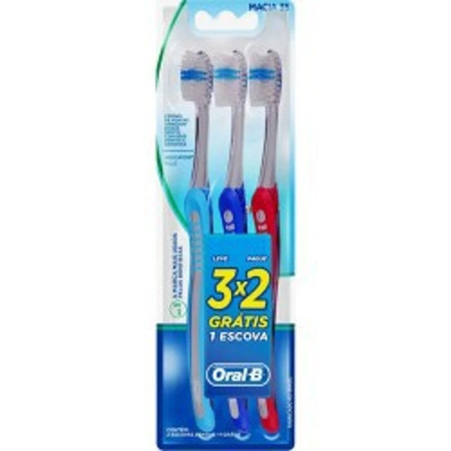 ESCOVA DENTAL ORAL B INDICATOR PLUS MACIA 35 3 UNIDADES