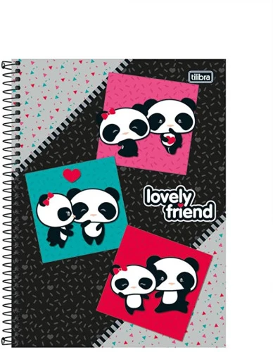 CADERNO UNIVERSITARIO LOVELY FRIEND COM 90 FOLHAS TILIBRA