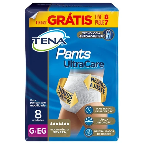 ROUPA INTIMA PANTS ULTRA TAMANHO GRANDE LEVE 8 PAGUE 7 TENA