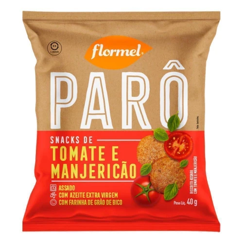 BISCOITO DE POLVILHO COM TOMATE E MANJERICÃO 40G FLORMEL