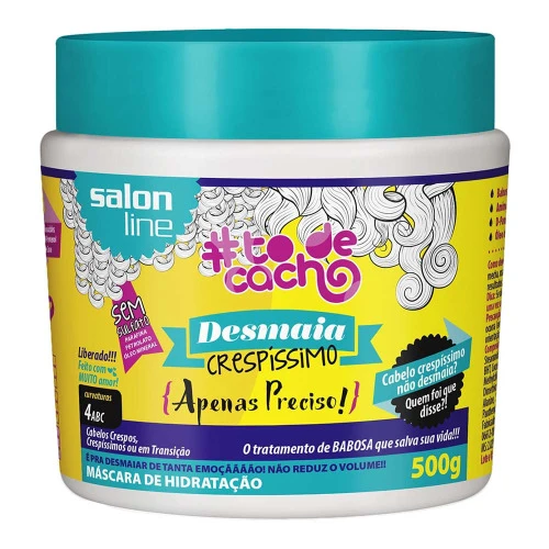 MÁSCARA DE HIDRATAÇÃO SALON LINE TODECACHO DESMAIA CRESPÍSSIMO 500G