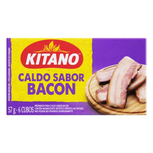 CALDO EM TABLETE BACON KITANO CAIXA 57G 6 UNIDADES