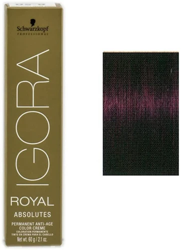 SCHWARZKOPF IGORA ABSOLUTES COLORAÇÃO 4 90 CASTANHO MÉDIO VIOLETA NATURAL 60ML