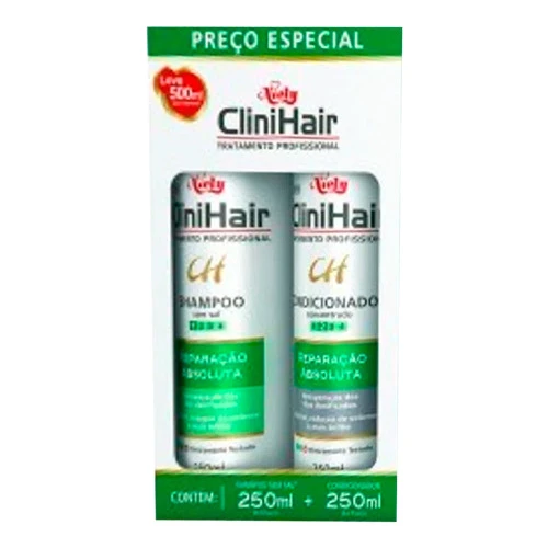 KIT SHAMPOO NIELY CLINI HAIR REPARAÇÃO ABSOLUTA 250ML  CONDICIONADOR 250ML