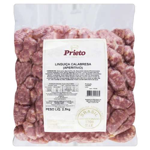 LINGUIÇA CALABRESA APERITIVO PRIETO 2 5KG