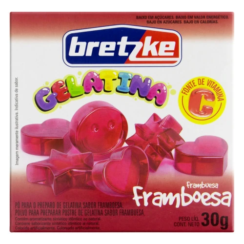 GELATINA EM PÓ FRAMBOESA BRETZKE CAIXA 30G