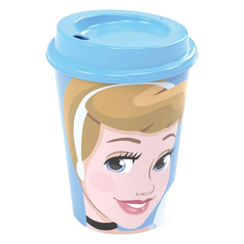 COPO COM TAMPA AZUL AVON CINDERELA 320ML PLASÁTIL
