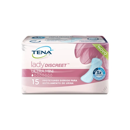 ABSORVENTE TENA LADY DISCREET ULTRA MINI 15 UNIDADES