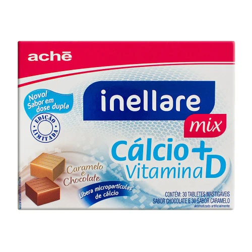 INELATTE MIX CHOCOLATE E CARAMELO ACHÉ 60 TABLETES MASTIGÁVEIS