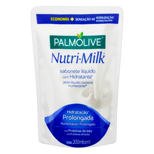 SABONETE LÍQUIDO HIDRATANTE PALMOLIVE NUTRI MILK SACHÊ 200ML REFIL