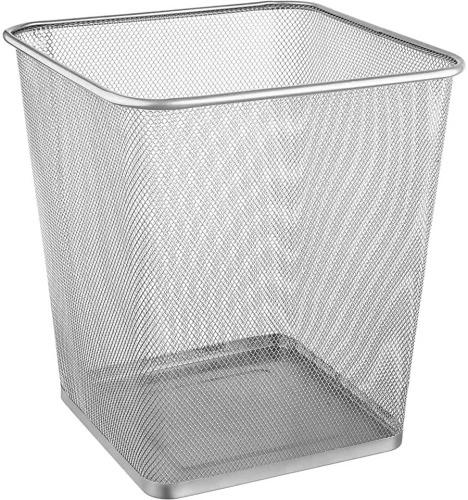 LIXEIRA METAL QUADRADA 16 5L PRATA ORDENE