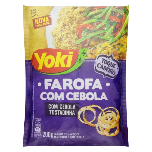 FAROFA DE MANDIOCA PRONTA SABOR CEBOLA YOKI PACOTE 200G