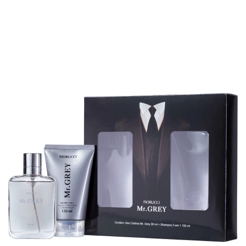 KIT FIORUCCI MR. GREY DEO COLÔNIA 90ML E SHAMPOO 150ML