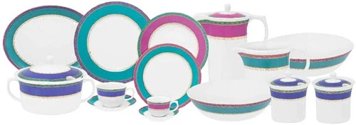BAIXELA E SERVIÇO DE JANTAR FLAMINGO JOIA BRASILEIRA 51PEÇAS PORCELANA OXFORD
