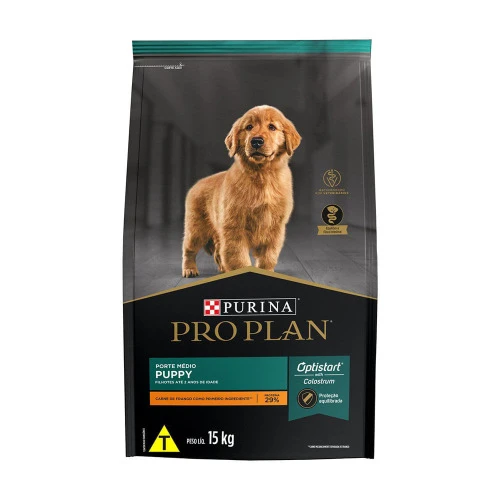 RAÇÃO CÃES FILHOTES RAÇAS MÉDIAS PRO PLAN 15KG