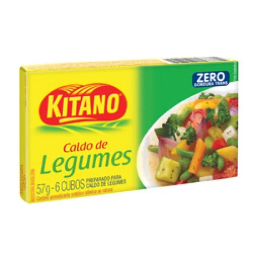 CALDO EM TABLETE LEGUMES KITANO CAIXA 57G 6 UNIDADES