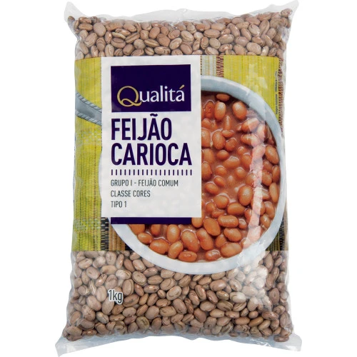 FEIJÃO CARIOCA TIPO 1 QUALITÁ PACOTE 1KG