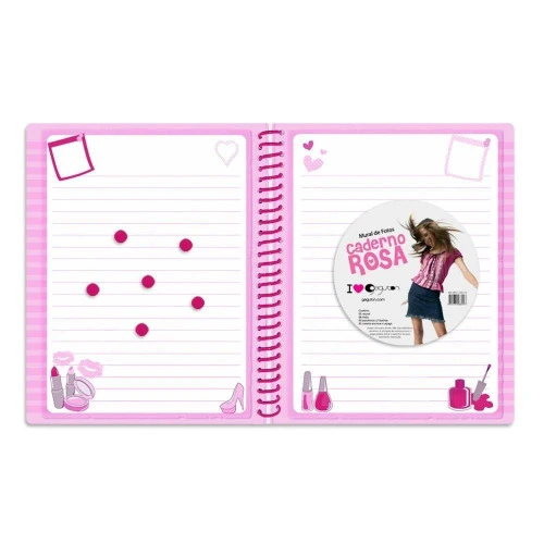 PLACA LEMBRETE CADERNO ROSA BR01 1045 GEGUTON