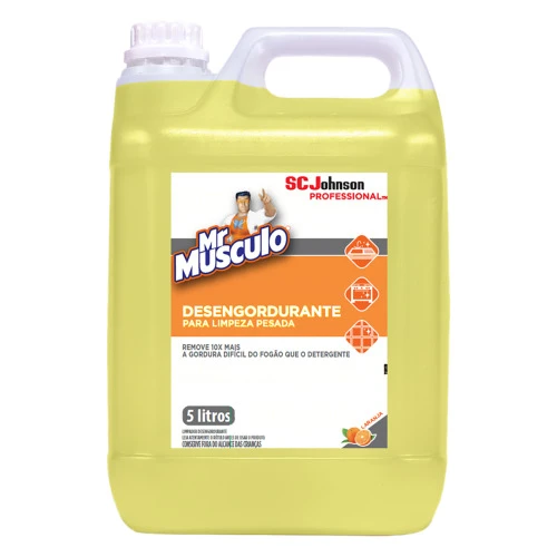 LIMPADOR DESENGORDURANTE PARA LIMPEZA PESADA LARANJA MR MÁSCULO PROFESSIONAL GALÃO 5L