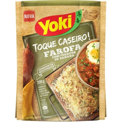 FAROFA YOKI 200G COM PEDACOS DE BANANA