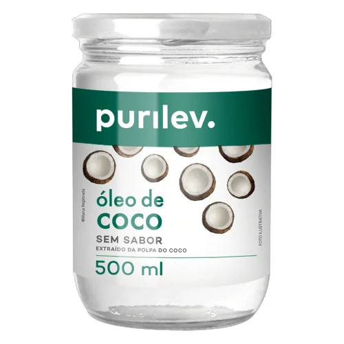 ÓLEO DE COCO SEM SABOR PURILEV VIDRO 500ML