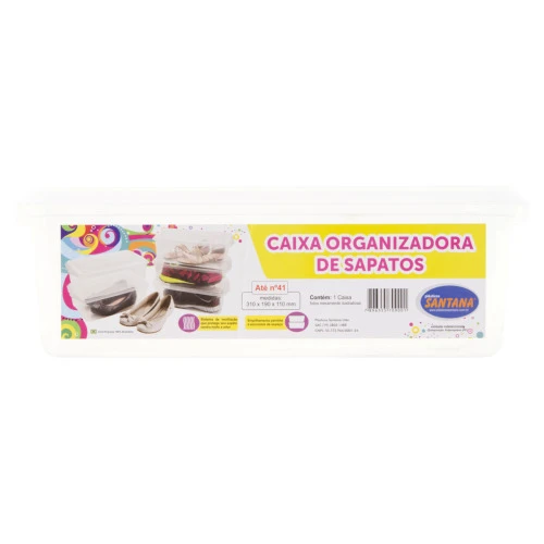 CAIXA ORGANIZADORA PARA SAPATOS PLÁSTICOS SANTANA