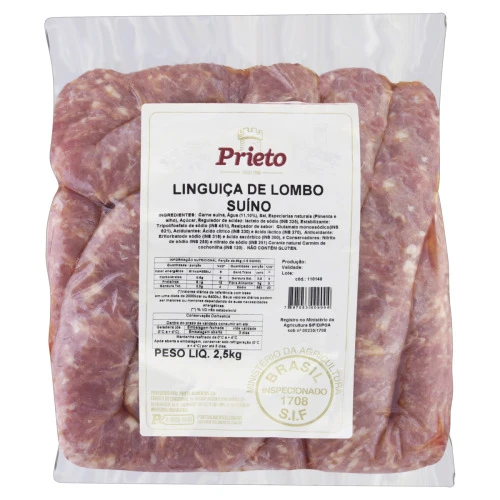 LINGUIÇA DE LOMBO SUÍNO PRIETO 2 5KG