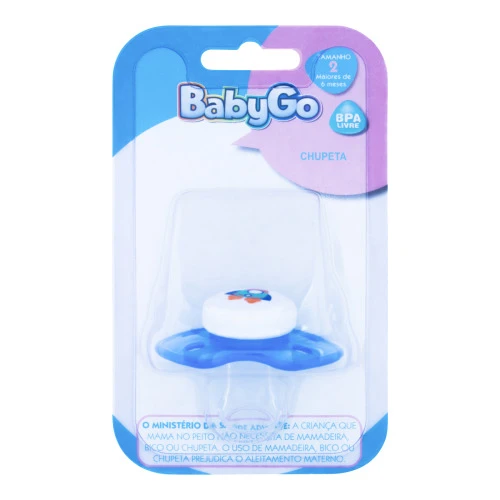 CHUPETA ORTODÔNTICA AZUL FOGUETE BABYGO Nº 2