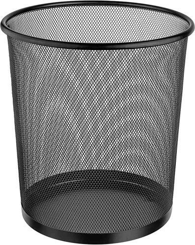 LIXEIRA DE METAL REDONDA PRETO 12 5L ORDENE BR