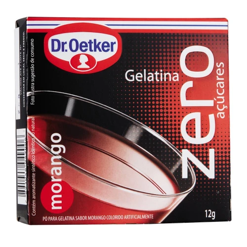 GELATINA EM PÓ SABOR MORANGO ZERO DR. OETKER CAIXA 12G