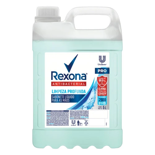 SABONETE LÍQUIDO ANTIBACTERIAL PARA AS MÇÕS REXONA PRO LIMPEZA PROFUNDA GALÃO 5L