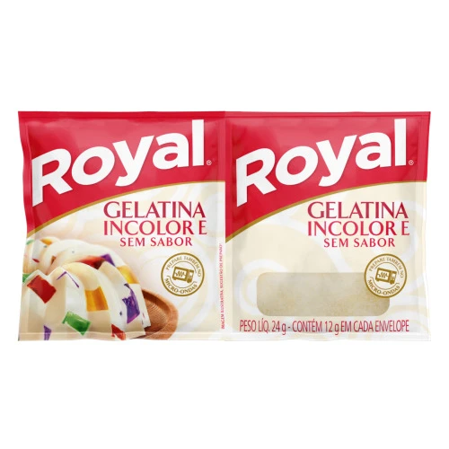GELATINA EM PÓ SEM SABOR ROYAL PACOTE 24G 2 UNIDADES