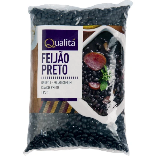 FEIJÃO PRETO TIPO 1 QUALITÁ PACOTE 1KG
