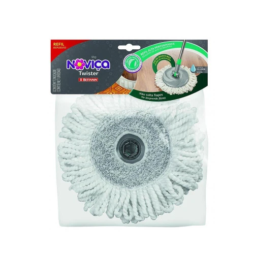 REFIL PARA O MOP TWISTER MICROFIBRA DE 6L NOVIÇA BRANCO