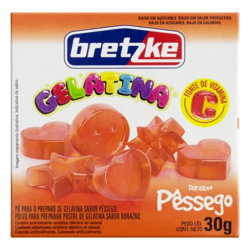 GELATINA EM PÓ PÊSSEGO BRETZKE CAIXA 30G