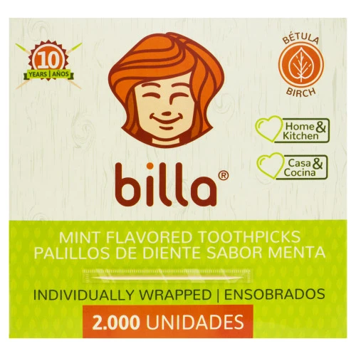PALITO DE DENTE MENTA BILLA 2 000 UNIDADES