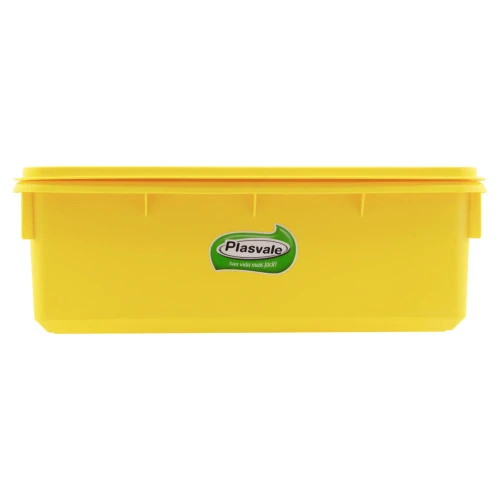 CAIXA COM TAMPA AMARELA RETANGULAR 11L PLASVALE