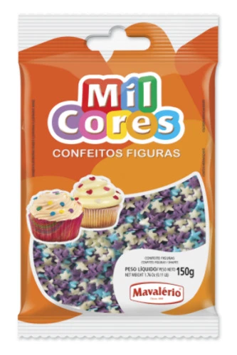 CONFEITO MIL CORES ESTR BRC LL AZ 150G