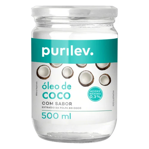 ÓLEO DE COCO PURILEV VIDRO 500ML