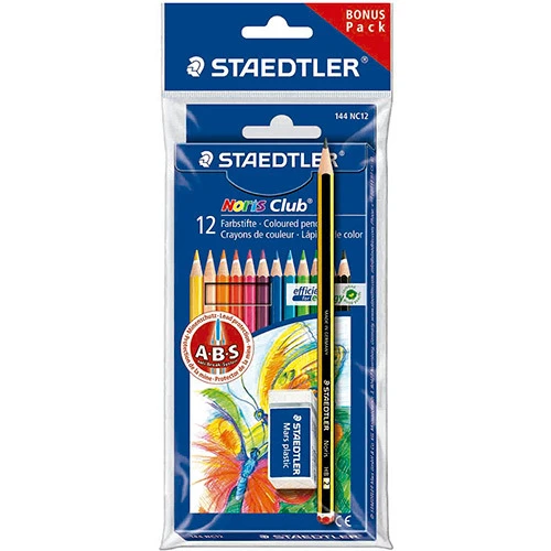 LÁPIS DE COR STAEDTLER NORIS 12 CORES POLY 1 LÁPIS GRAFITE