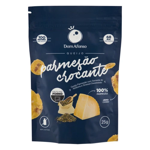 SNACK DE PARMESÃO COM SEMENTE DE ABÓBORA E GIRASSOL DESIDRATADO CROCANTE ZERO LACTOSE DOM AFONSO POU