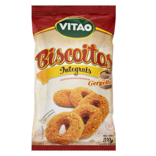 BISCOITO INTEGRAL GERGELIM VITAO PACOTE 200G