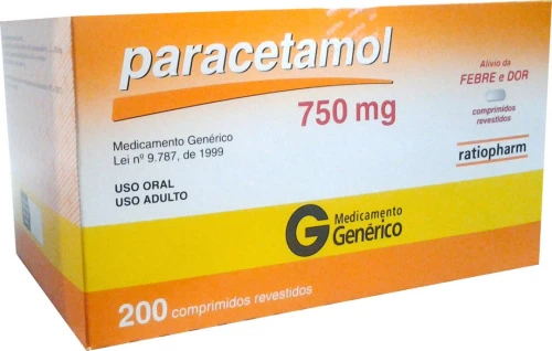 PARACETAMOL 750MG CAIXA 50BL X 4 COMP REV EMB HOSP