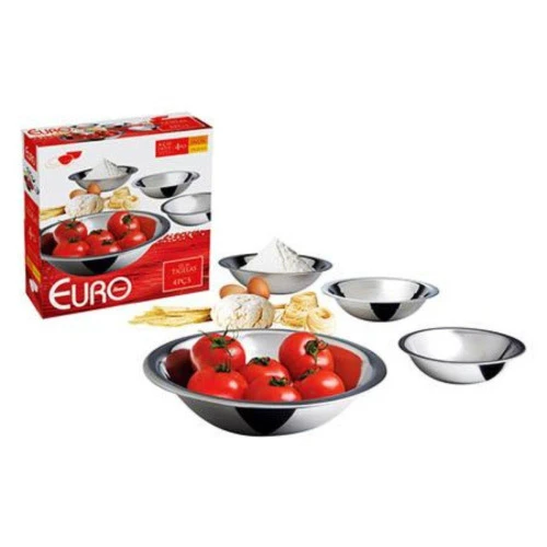 CONJUNTO DE TIGELAS DE INOX RASAS COM 4 PEÇAS IN9024 EURO