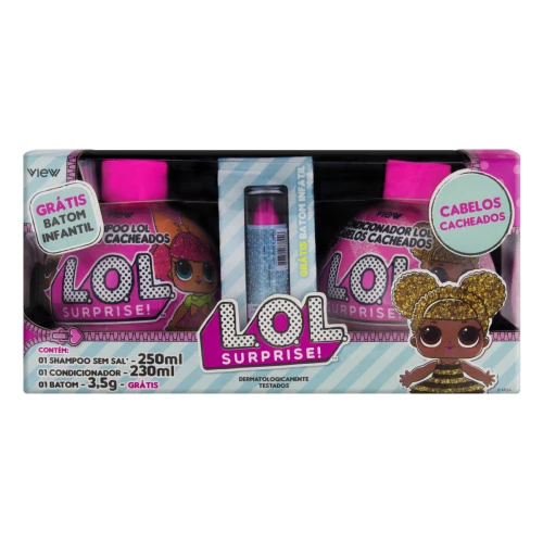 KIT SHAMPOO 250ML CONDICIONADOR 230ML INFANTIL L O L SURPRISE VIEW GRÁTIS BATOM 3 5G