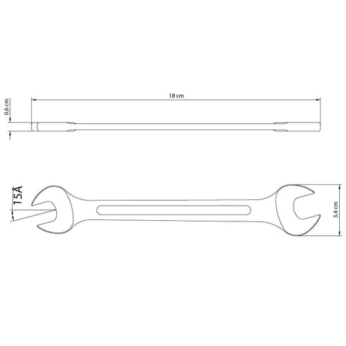 CHAVE FIXA 14X15MM CROMADA