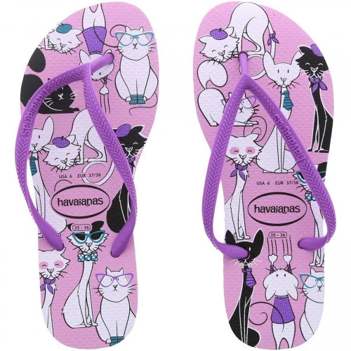 CHINELO AD HAVAIANAS SLIM PETS BG PALHA AZUL